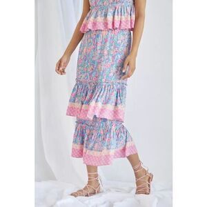 ANTHROPOLOGIE NWT Plenty by Tracy Reese Meadow Tiered Midi Skirt XLARGE